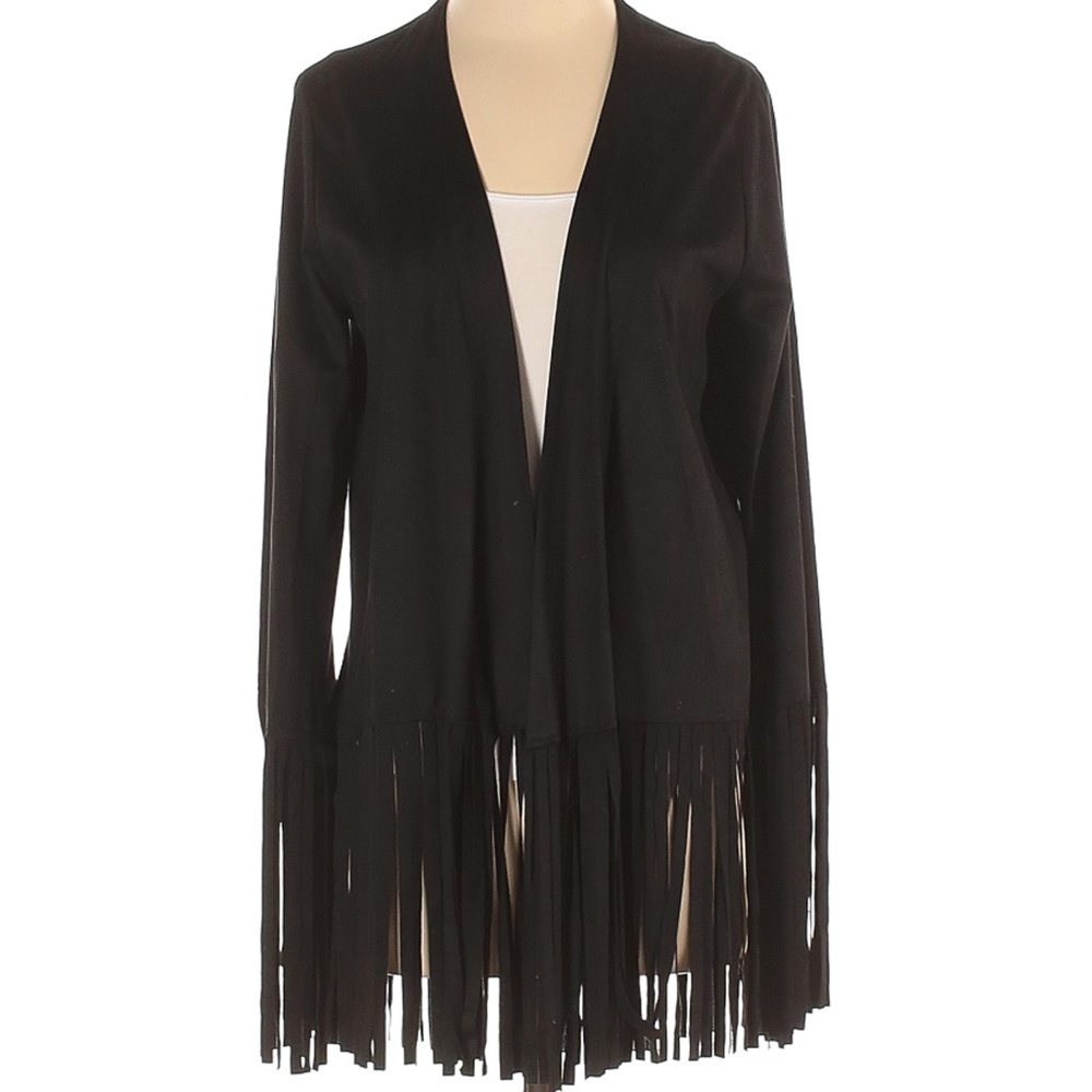 NWT Zara Black Fringe Cardigan